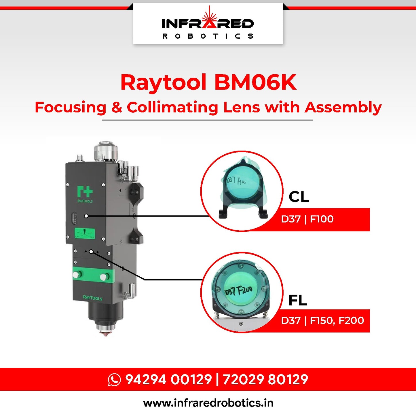 Raytools BM06K - Focusing & Collimating Lens with Assembly