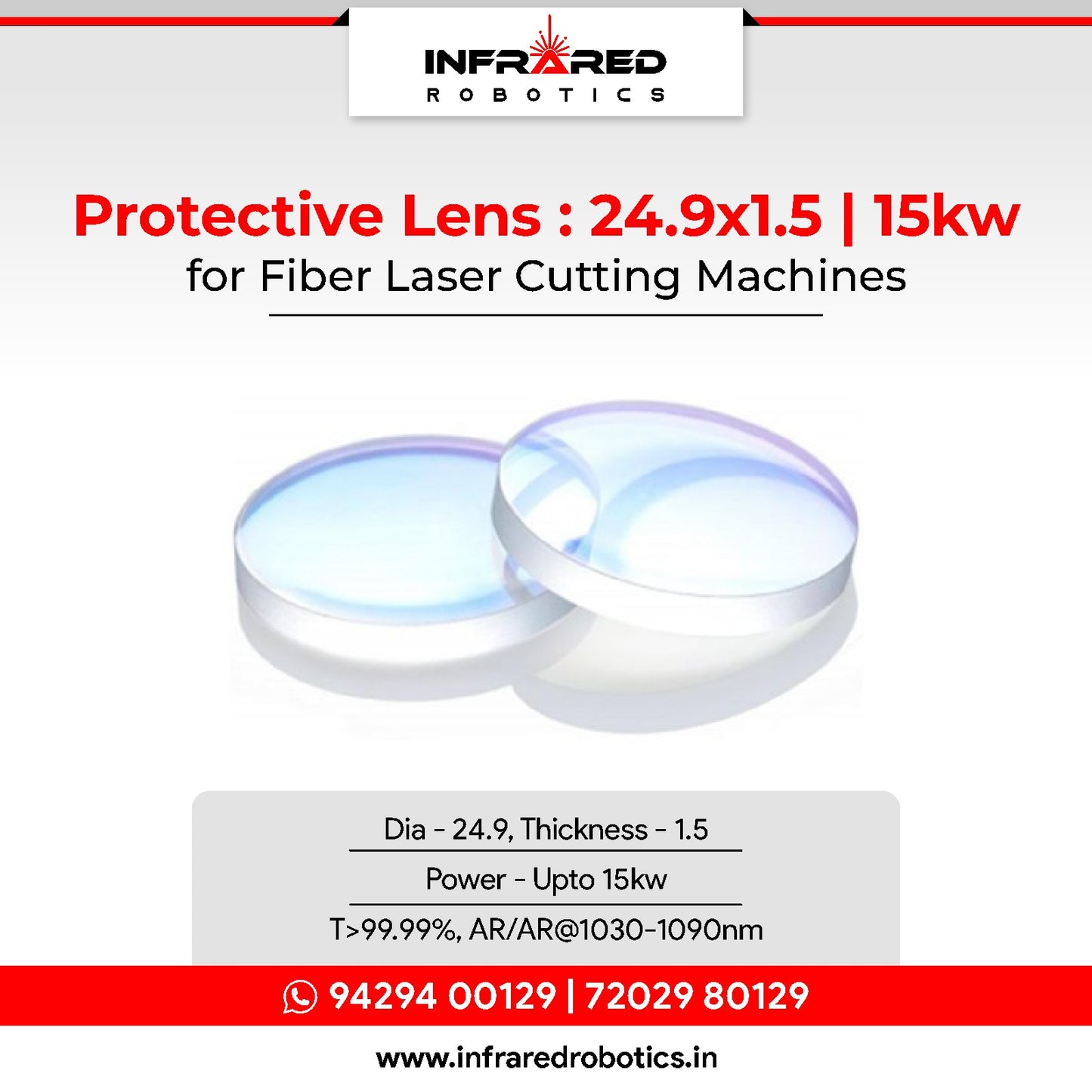 Laser Cutting Protective Window - 24.9x1.5_15kw
