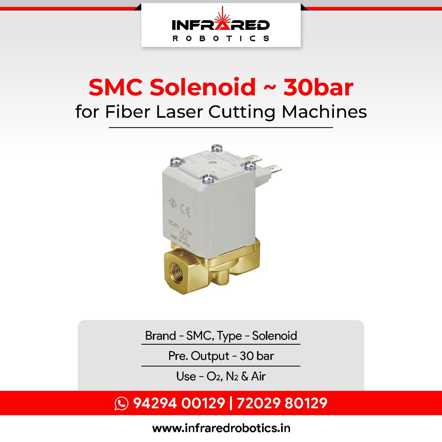 SMC Solenoid Valve 30bar - Pneumatic