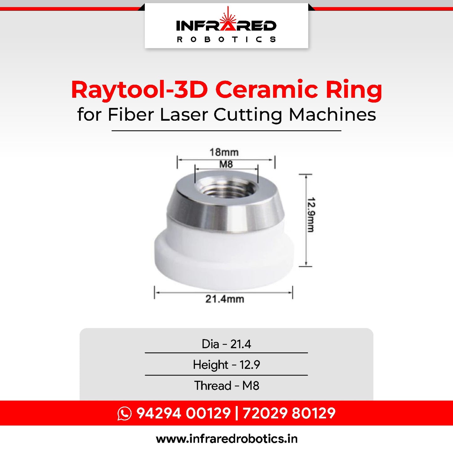 Raytools 3D Ceramic Ring - Dai 21.4, M8