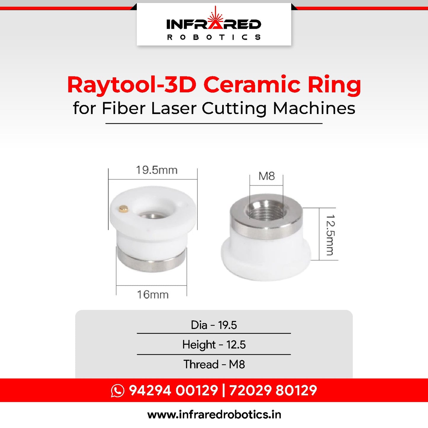 Raytool 3D Ceramic Ring - Dia 19.5, M8