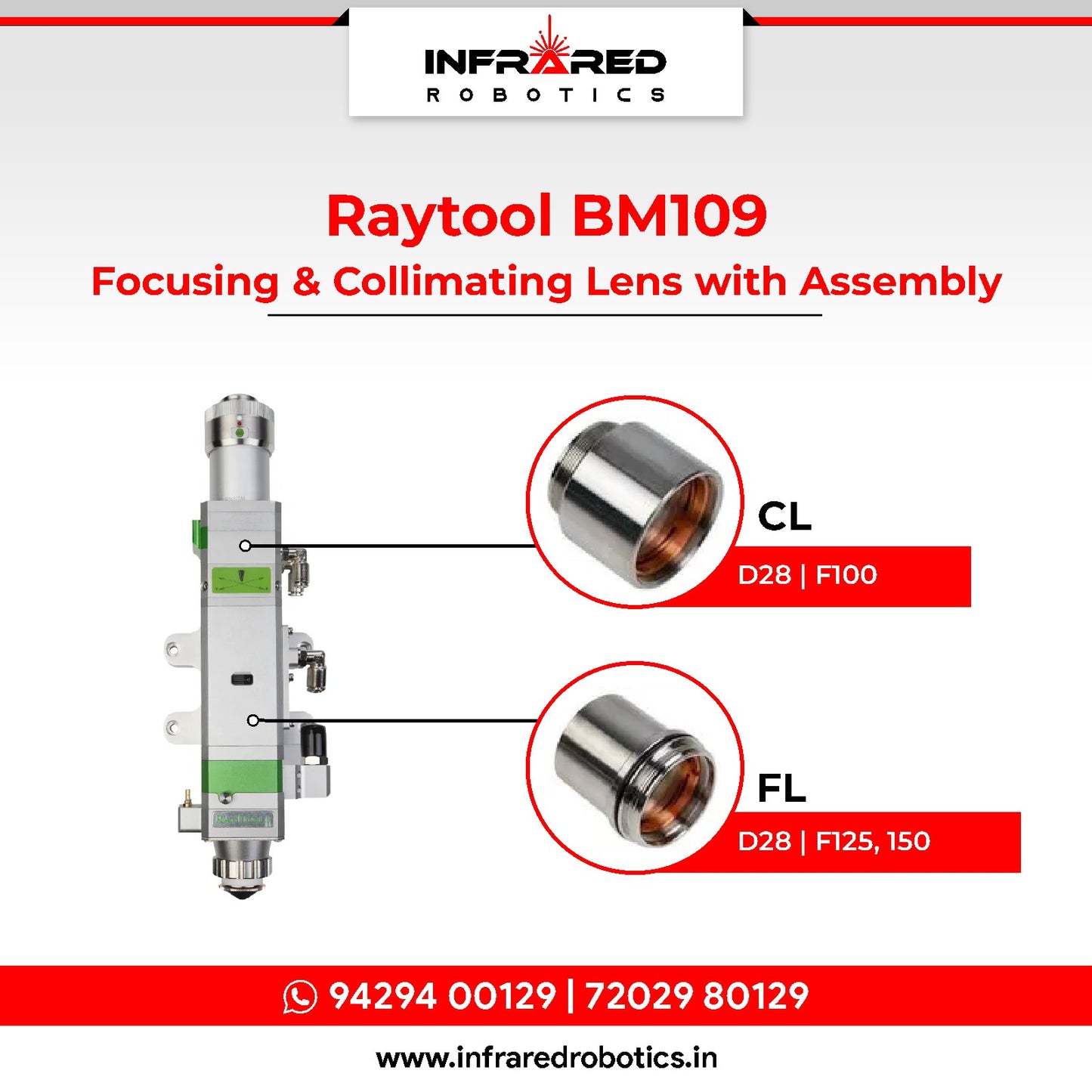Raytools BM109 - Focusing & Collimating Lens with Assembly