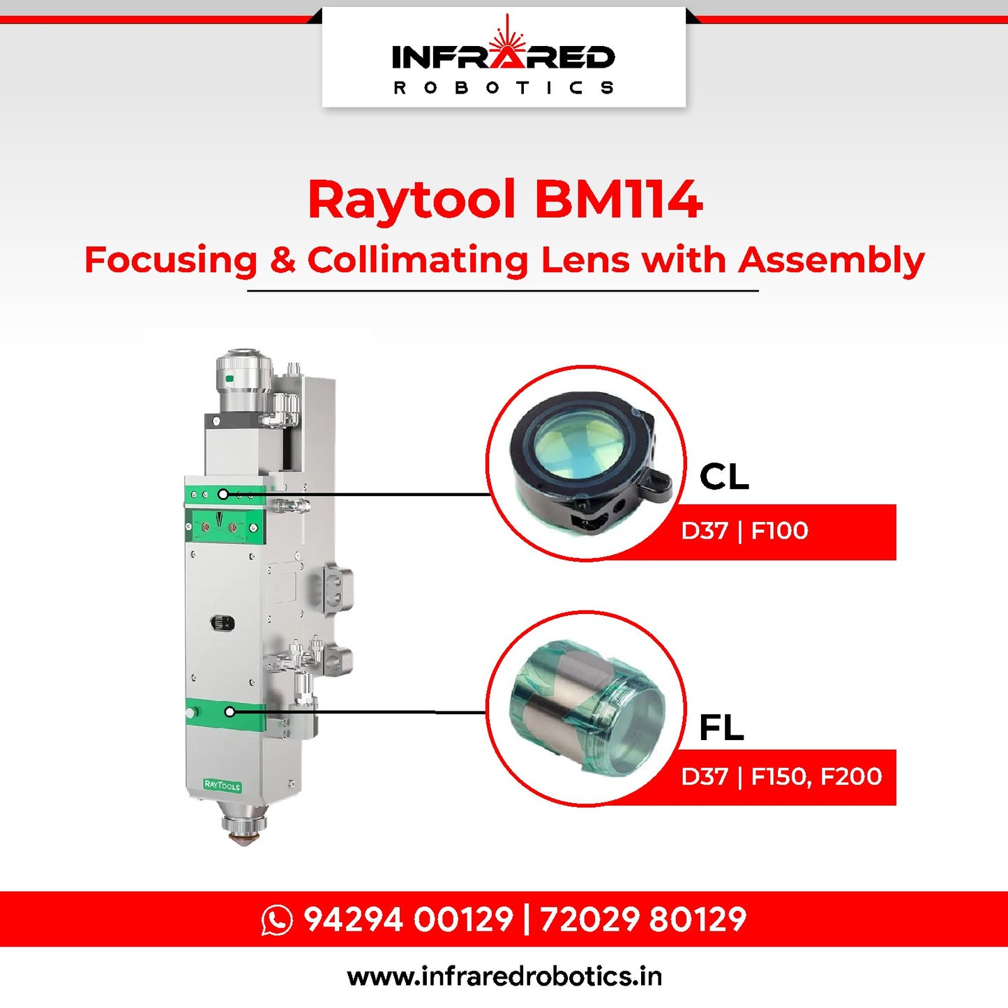 Raytools BM114 - Focusing & Collimating Lens with Assembly
