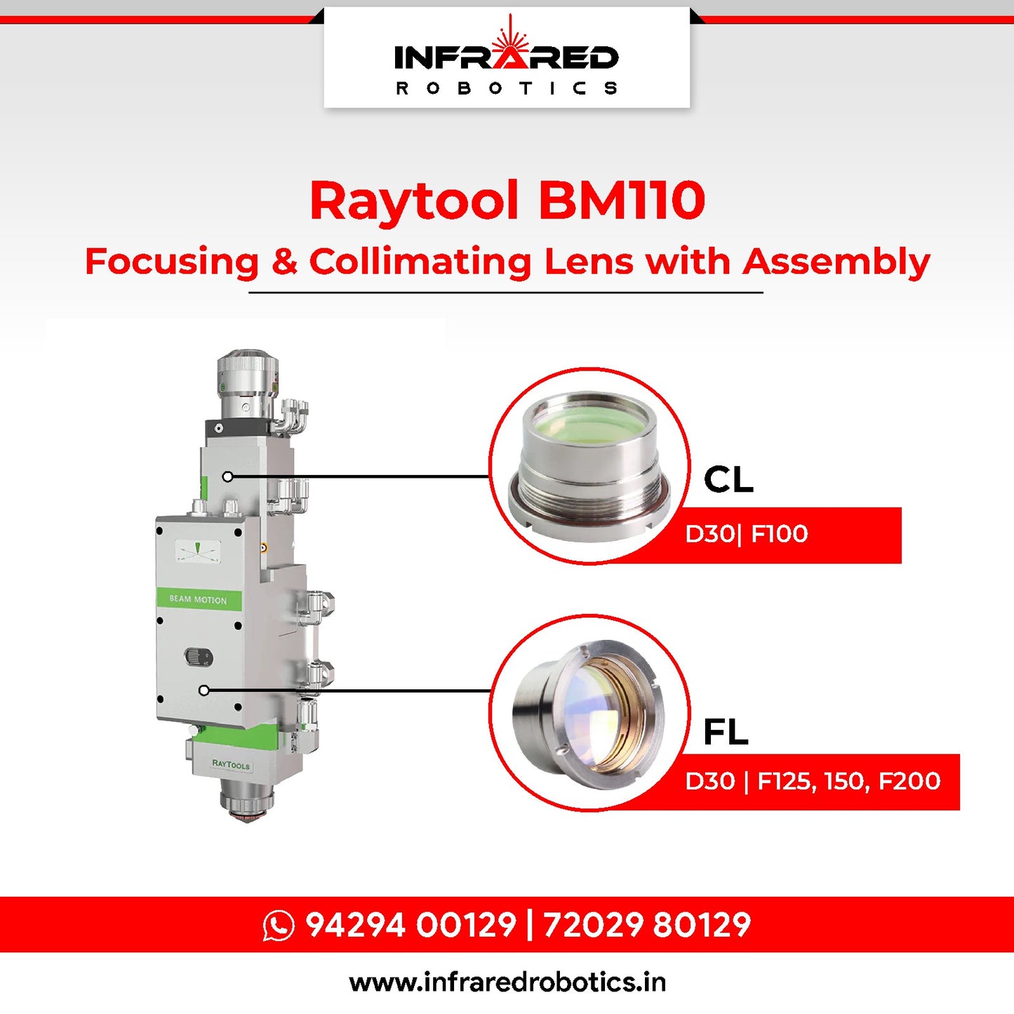 Raytools BM110 - Focusing & Collimating Lens with Assembly