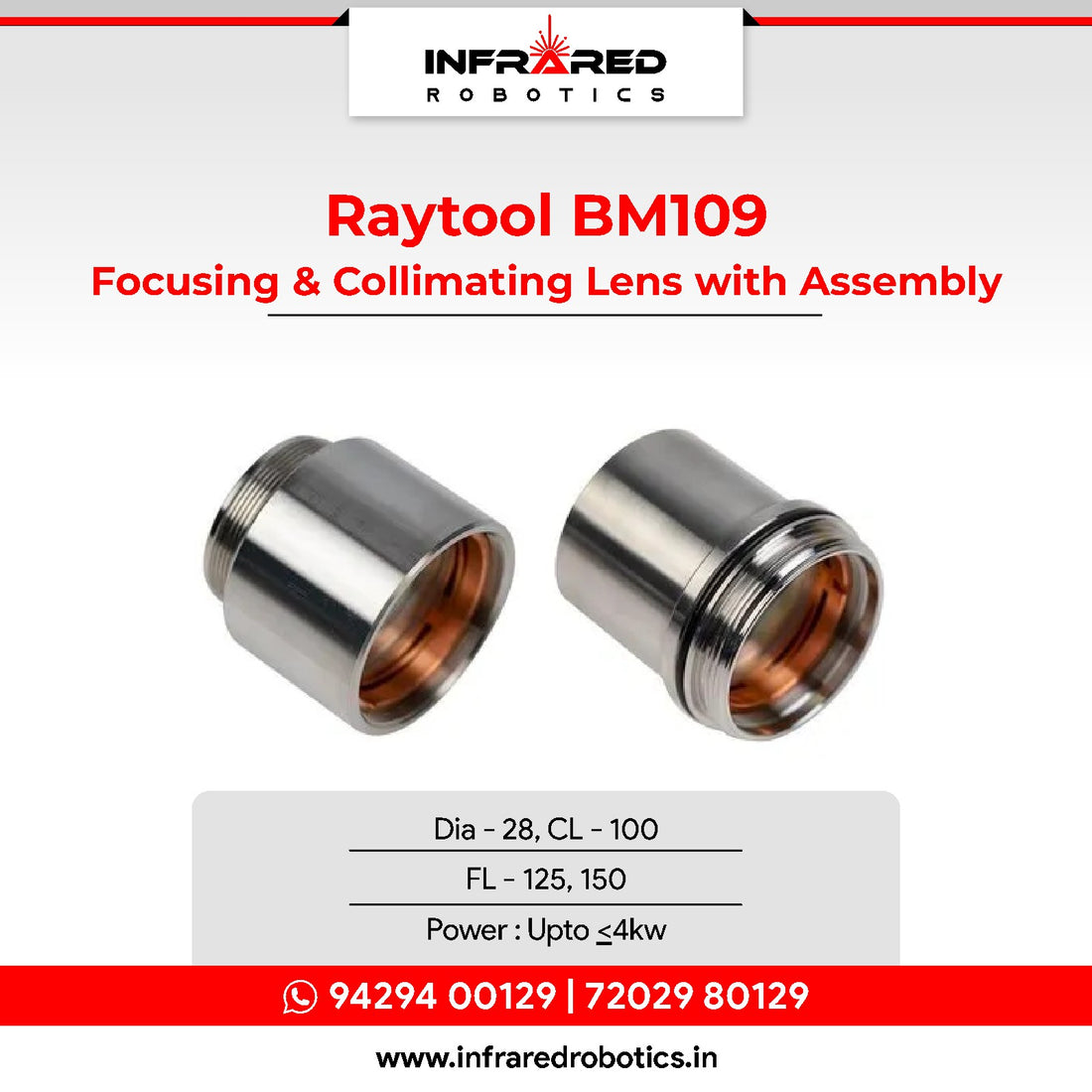 Raytools BM109 - Focusing & Collimating Lens with Assembly – Infrared ...