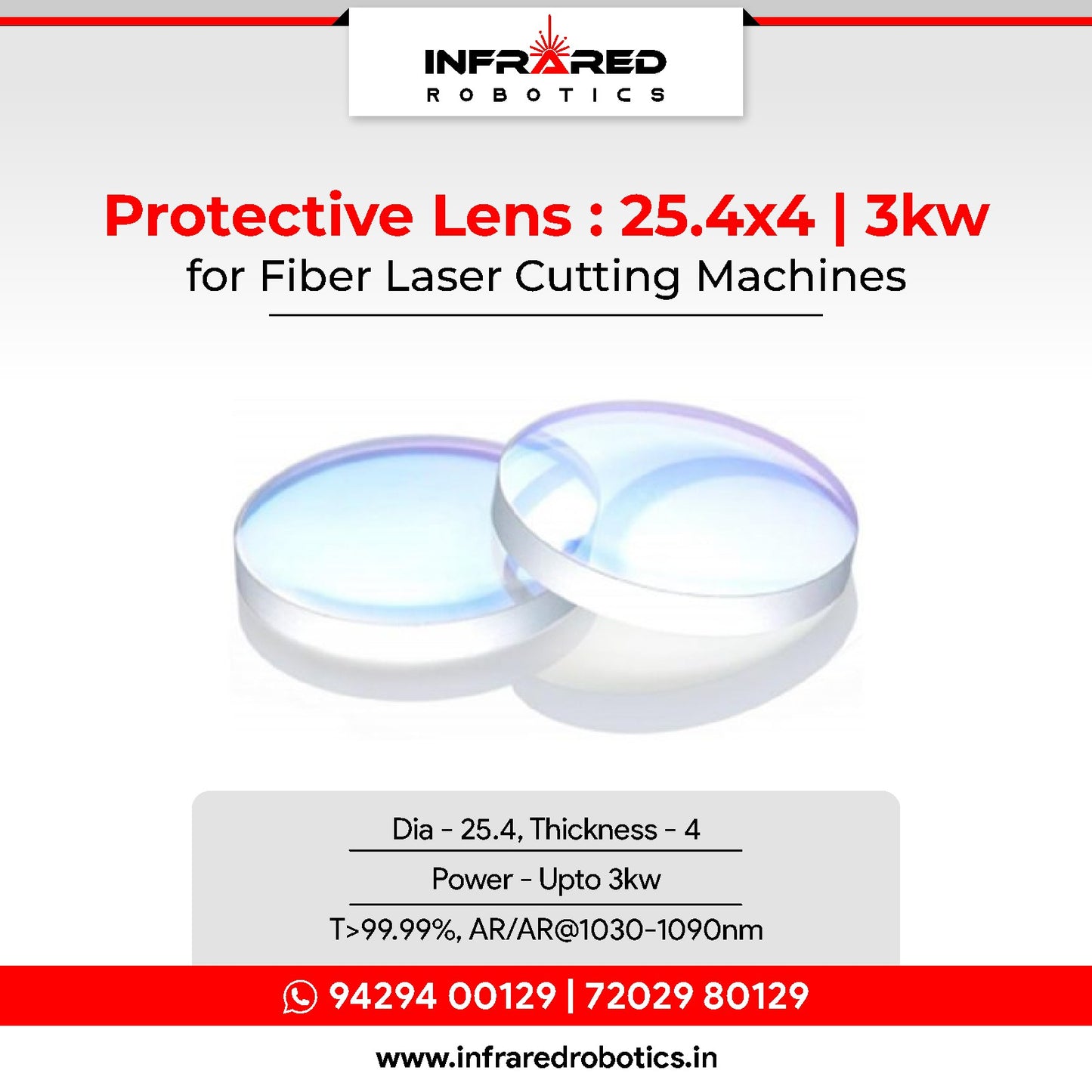 Laser Cutting Protective Window - 24.4x4_3kw