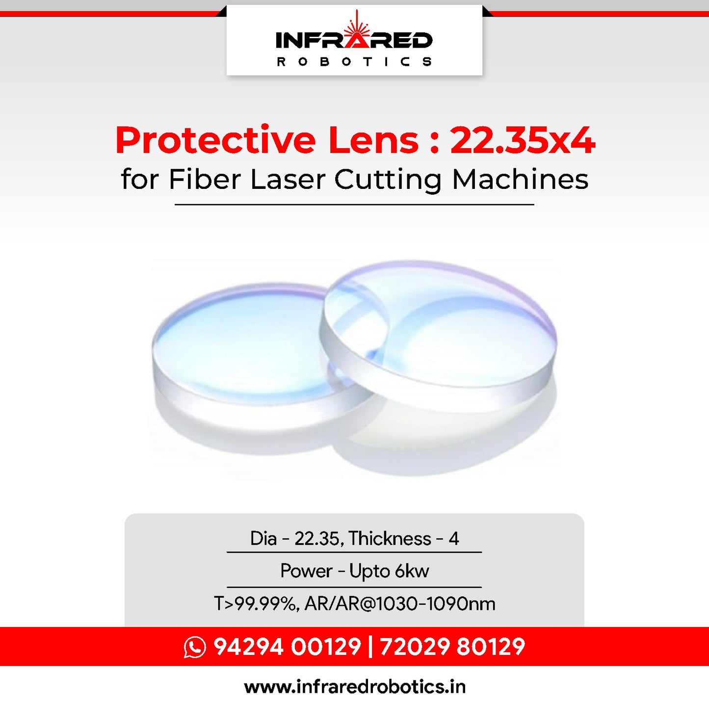 Laser Cutting Protective Window - 22.35x4