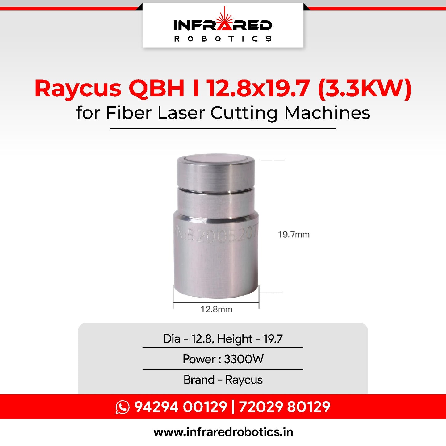 Raycus QBH - 12.8x19.7 (3.3KW) I Laser Source Protection Cap