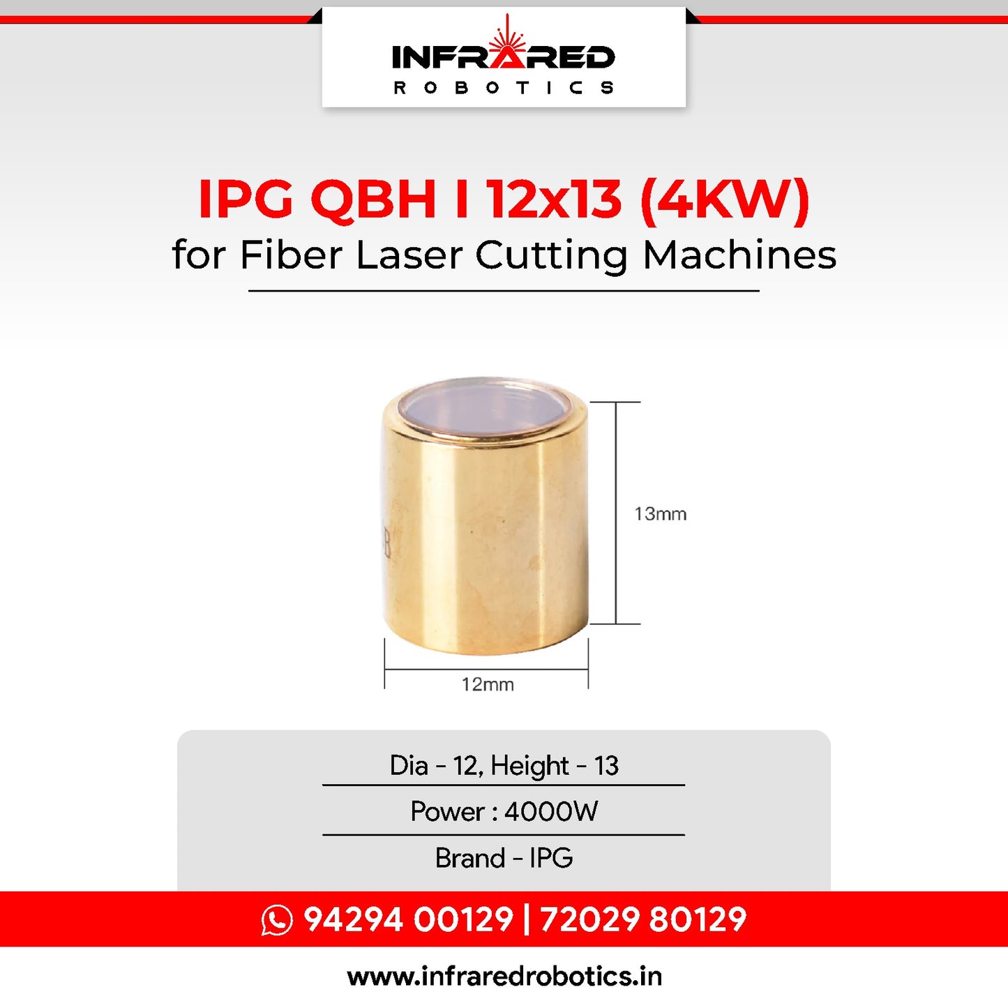 IPG QBH - 12x13 (4KW) I Laser Source Protection Cap