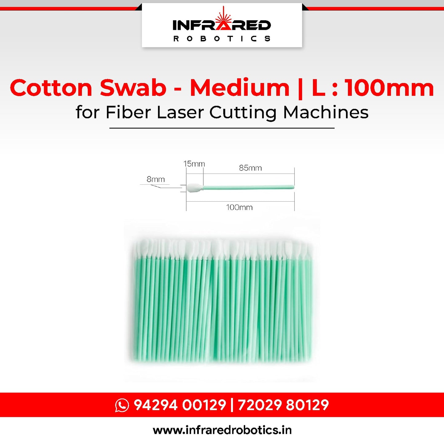 Lens Cleaning Cotton Swab - L 100 - Medium